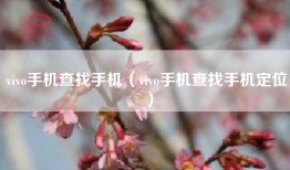vivo手机查找手机（vivo手机查找手机定位）