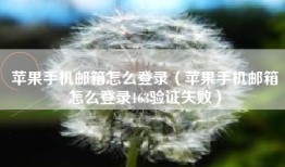 苹果手机邮箱怎么登录（苹果手机邮箱怎么登录163验证失败）