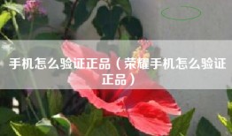 手机怎么验证正品（荣耀手机怎么验证正品）