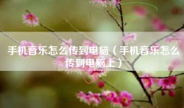 手机音乐怎么传到电脑（手机音乐怎么传到电脑上）