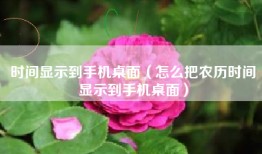 时间显示到手机桌面（怎么把农历时间显示到手机桌面）