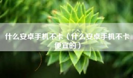 什么安卓手机不卡（什么安卓手机不卡便宜的）