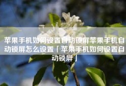 苹果手机如何设置自动锁屏苹果手机自动锁屏怎么设置「苹果手机如何设置自动锁屏」