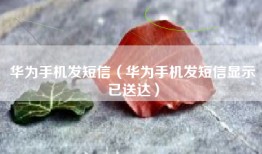 华为手机发短信（华为手机发短信显示已送达）