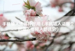 手机输入法哪种好用（手机输入法哪个好用？年轻人都选它）