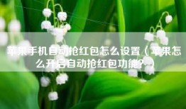 苹果手机自动抢红包怎么设置（苹果怎么开启自动抢红包功能？）