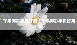 苹果哪款手机好用（苹果哪款手机好用一点）