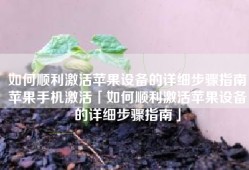 如何顺利激活苹果设备的详细步骤指南苹果手机激活「如何顺利激活苹果设备的详细步骤指南」