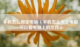 手机怎么绑定电脑（手机怎么绑定电脑可以看电脑上的文件）