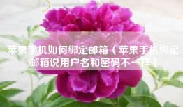 苹果手机如何绑定邮箱（苹果手机绑定邮箱说用户名和密码不一样）