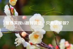 想要实现h5跳转微信，只需这样做？