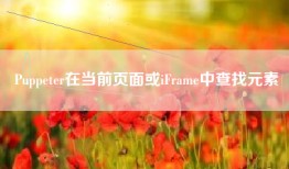 Puppeter在当前页面或iFrame中查找元素