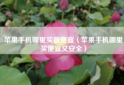 苹果手机哪里买最便宜（苹果手机哪里买便宜又安全）