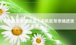 手机批发市场进货（手机批发市场进货渠道app）
