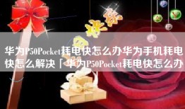 华为P50Pocket耗电快怎么办华为手机耗电快怎么解决「华为P50Pocket耗电快怎么办」