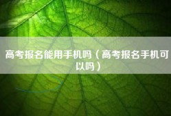 高考报名能用手机吗（高考报名手机可以吗）