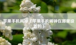 苹果手机闹钟（苹果手机闹钟在哪里设置的）