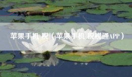 苹果手机 税（苹果手机 税税通APP）
