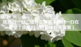 优酷扫一扫二维码在哪里手机扫一扫在哪里「优酷扫一扫二维码在哪里」