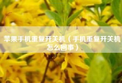 苹果手机重复开关机（手机重复开关机怎么回事）