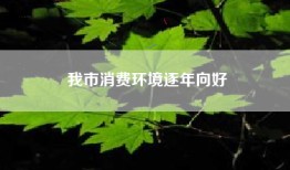 我市消费环境逐年向好