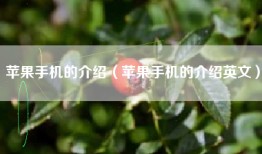 苹果手机的介绍（苹果手机的介绍英文）