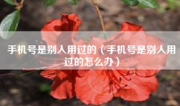 手机号是别人用过的（手机号是别人用过的怎么办）