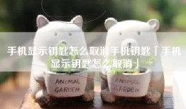 手机显示钥匙怎么取消手机钥匙「手机显示钥匙怎么取消」