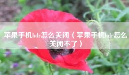 苹果手机hdr怎么关闭（苹果手机hdr怎么关闭不了）