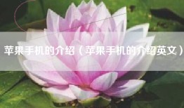 苹果手机的介绍（苹果手机的介绍英文）