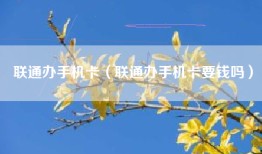 联通办手机卡（联通办手机卡要钱吗）