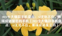 2024十大爆款手机盘点：AI无处不在，果味成销量密码手机「2024十大爆款手机盘点：AI无处不在，果味成销量密码」