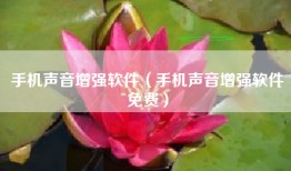 手机声音增强软件（手机声音增强软件免费）
