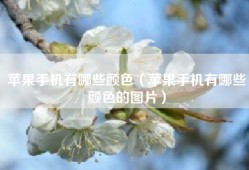 苹果手机有哪些颜色（苹果手机有哪些颜色的图片）