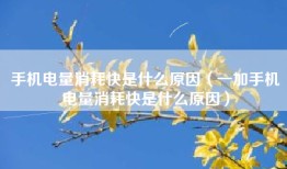 手机电量消耗快是什么原因（一加手机电量消耗快是什么原因）