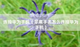 连接华为手机（苹果手表怎么连接华为手机）