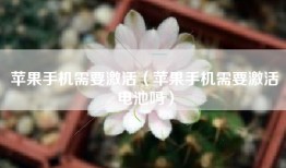 苹果手机需要激活（苹果手机需要激活电池吗）