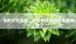 手机软件加速（手机软件加速器免费推荐）