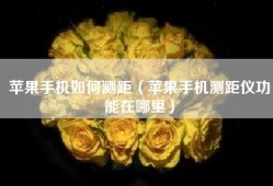 苹果手机如何测距（苹果手机测距仪功能在哪里）