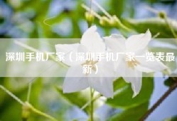 深圳手机厂家（深圳手机厂家一览表最新）