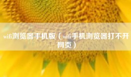 wifi浏览器手机版（wifi手机浏览器打不开网页）