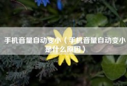 手机音量自动变小（手机音量自动变小是什么原因）