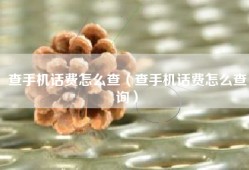 查手机话费怎么查（查手机话费怎么查询）