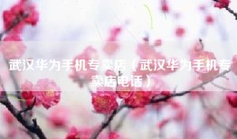 武汉华为手机专卖店（武汉华为手机专卖店电话）
