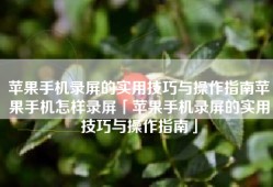 苹果手机录屏的实用技巧与操作指南苹果手机怎样录屏「苹果手机录屏的实用技巧与操作指南」