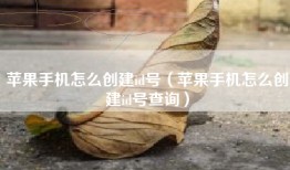 苹果手机怎么创建id号（苹果手机怎么创建id号查询）