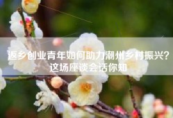 返乡创业青年如何助力潮州乡村振兴？这场座谈会话你知