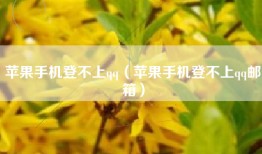 苹果手机登不上qq（苹果手机登不上qq邮箱）