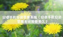 安卓手机安装苹果系统（安卓手机安装苹果系统需要多久）