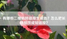 有哪些二维码转链接生成器？怎么把长链接改成短链接？